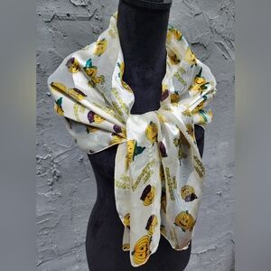 Vintage Halloween Pumpkins Silky Scarf Wrap